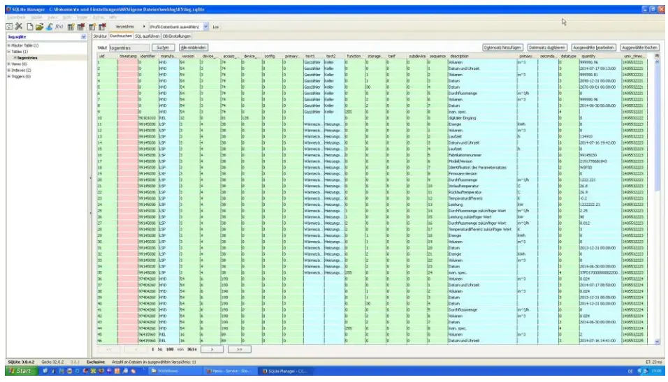 Relay WEBLOG 250 M Bus Datalogger Devices - below the table