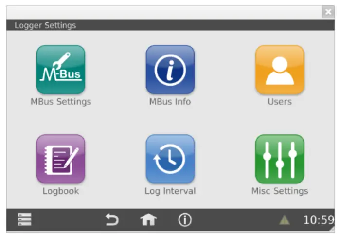 Relay WEBLOG 250 M Bus Datalogger Devices - leads to the settings