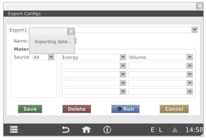 Relay WEBLOG 250 M Bus Datalogger Devices - running export