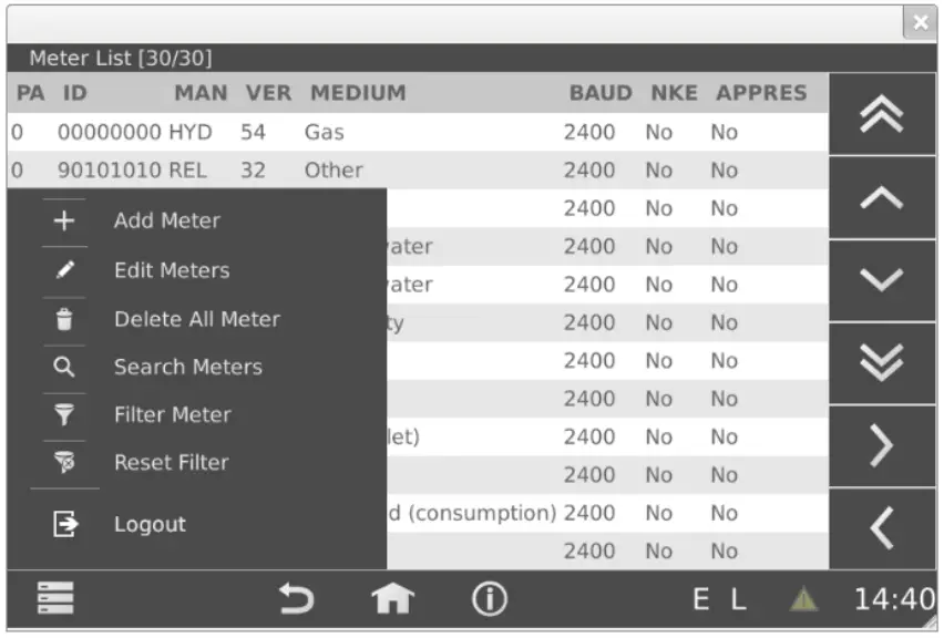 Relay WEBLOG 250 M Bus Datalogger Devices - view and start