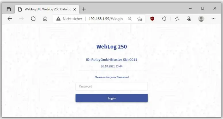 Relay WEBLOG 250 M Bus Datalogger Devices - web browser