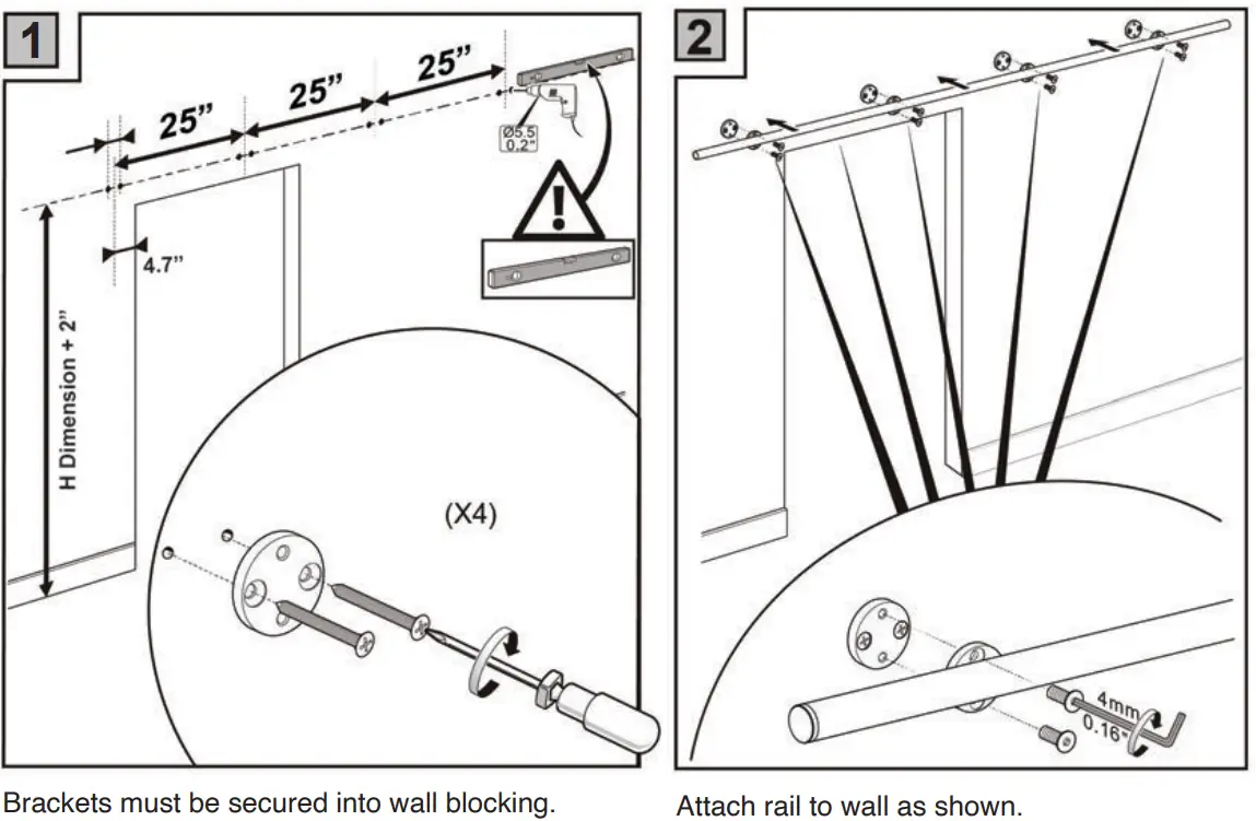 SDH SW03 SS SC NR Soft Closing Townhouse Barn Door Hardware - Figure 1