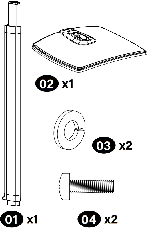 SANUS WSSE1A1 - Parts and Hardware 1a