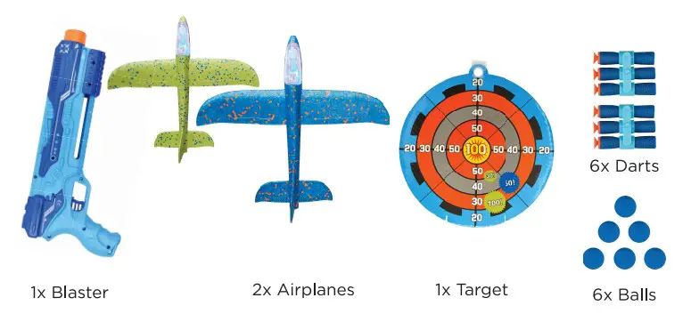 Odyssey toys FLYING ACE High Velocity Blaster Game - Contents