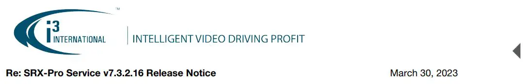 i3 INTERNATIONAL SRX-Pro Audio Video Supply Server Owner's Manual