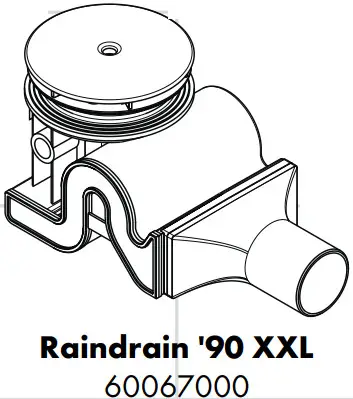 hansgrohe 60065180 Raindrain 90 XXL Basic Set for Waste Systems Shower - Raindrain 1