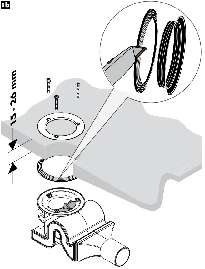 hansgrohe 60065180 Raindrain 90 XXL Basic Set for Waste Systems Shower - fig 3