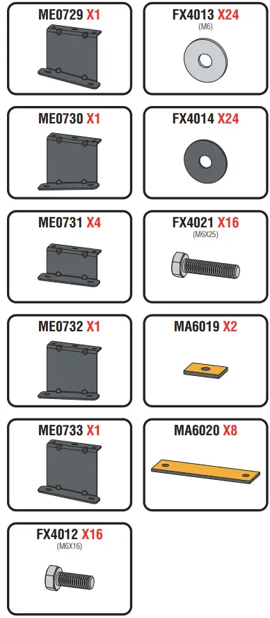 VAN GUARD VGUR-229 Roof Rack 7 bar ULTI Rack L2H1 Twin Doors - COMPONENTS