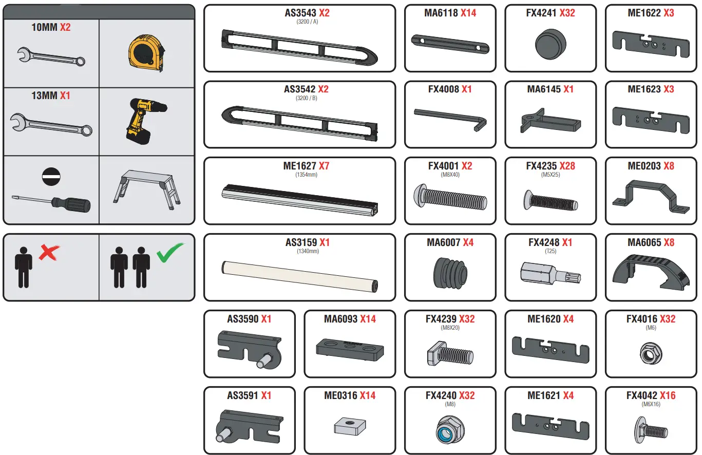 VAN GUARD VGUR-229 Roof Rack 7 bar ULTI Rack L2H1 Twin Doors - TOOLS