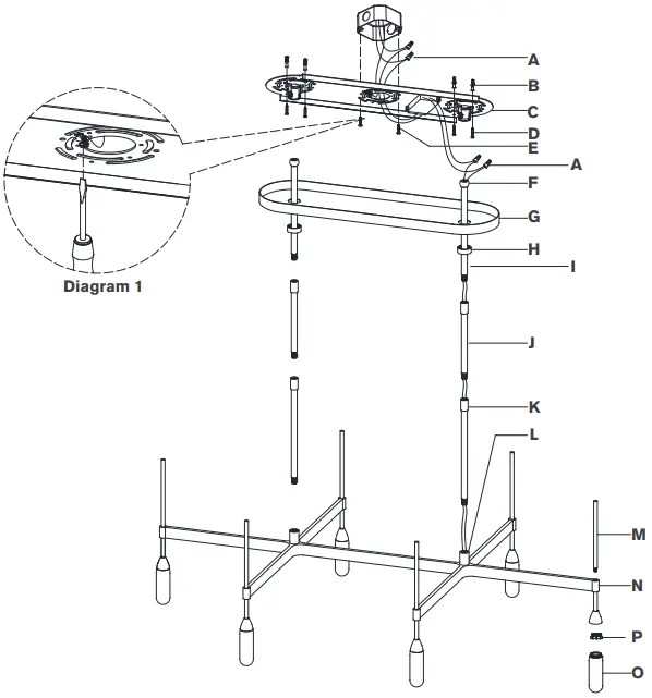 circa LIGHTING PB 5045 Overture Medium Downlight Linear Chandelier-FIG1