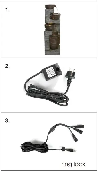 Afoxsos HDMX1139 Gray Outdoor Resin Fountain with Light - Fig