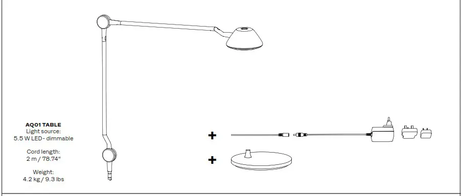 FRITZ HANSEN AQ01 Table Lamp - Product Overview 2