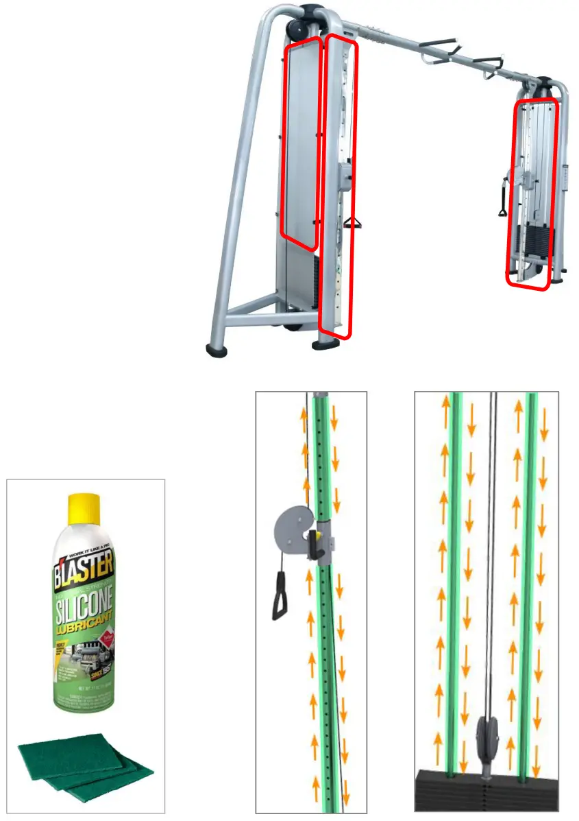 FRENCH FITNESS FFS ACC FFS Silver and FFB Black Adjustable Cable Crossover - CLEAN GUIDE