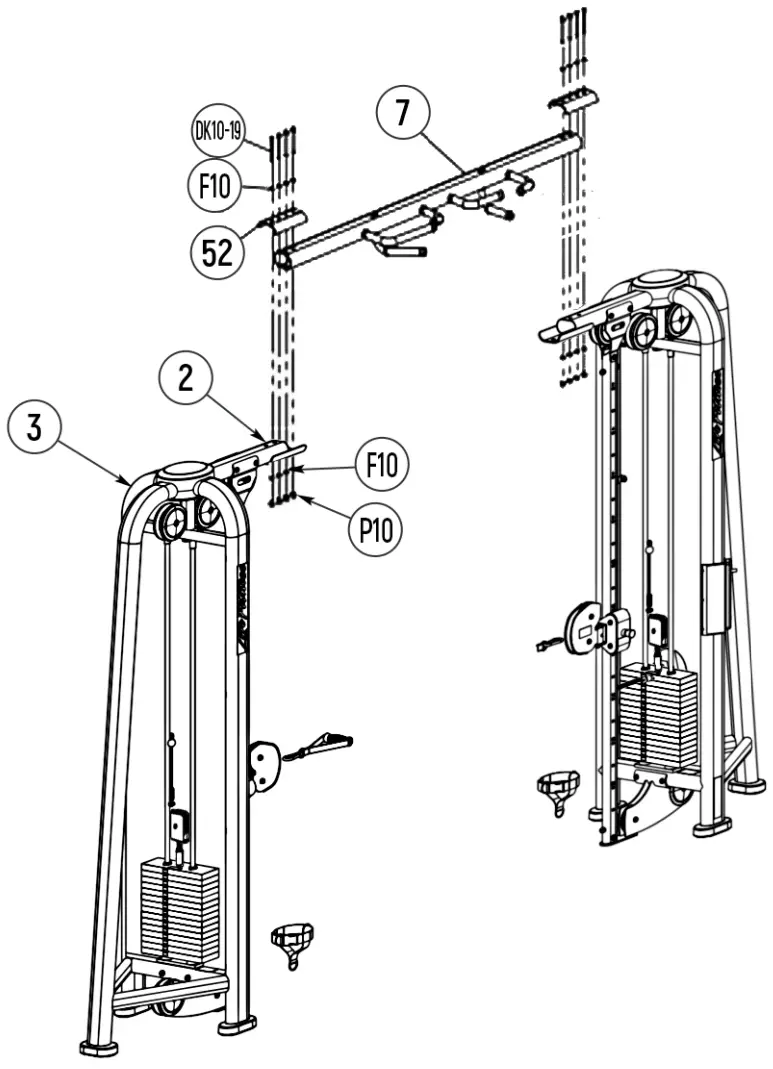 FRENCH FITNESS FFS ACC FFS Silver and FFB Black Adjustable Cable Crossover - WEIGHT