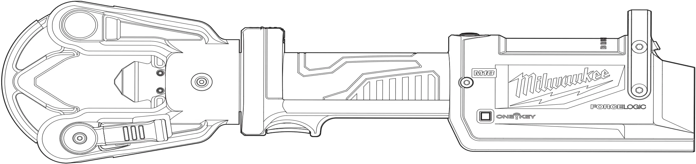 milwaukee 2876-20 M18 Force Logic 11t Dieless Latched Linear Utility Crimper