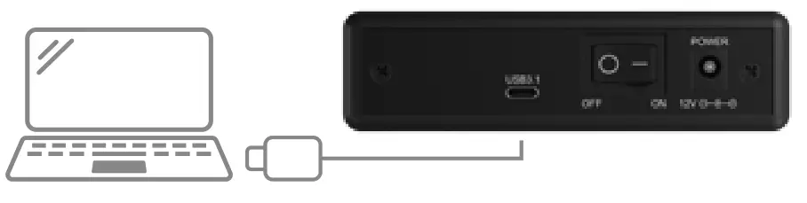 ICY BOX IB 377 C31 Enclosure for 1x HDD SSD with USB 3.1 Gen 2 Type-C Interface and LED Ring - USB cable