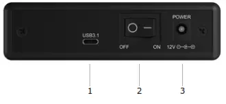 ICY BOX IB 377 C31 Enclosure for 1x HDD SSD with USB 3.1 Gen 2 Type-C Interface and LED Ring