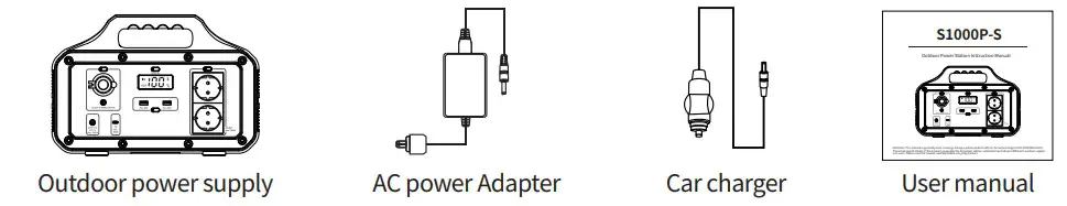 norvin S1000P-S Outdoor Power Station - Packing list