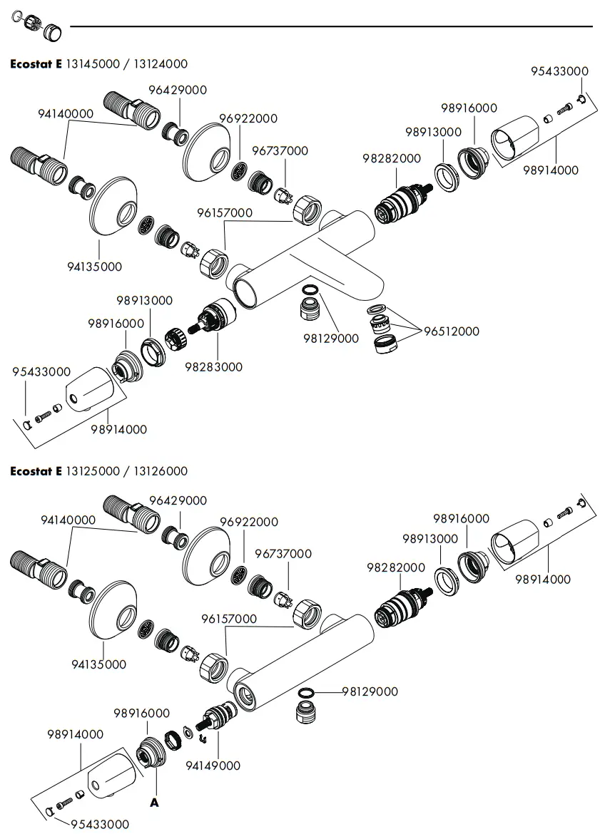 Hansgrohe 13125000 Ecostat E Wall Mounted Shower Thermostat - Assembly 10
