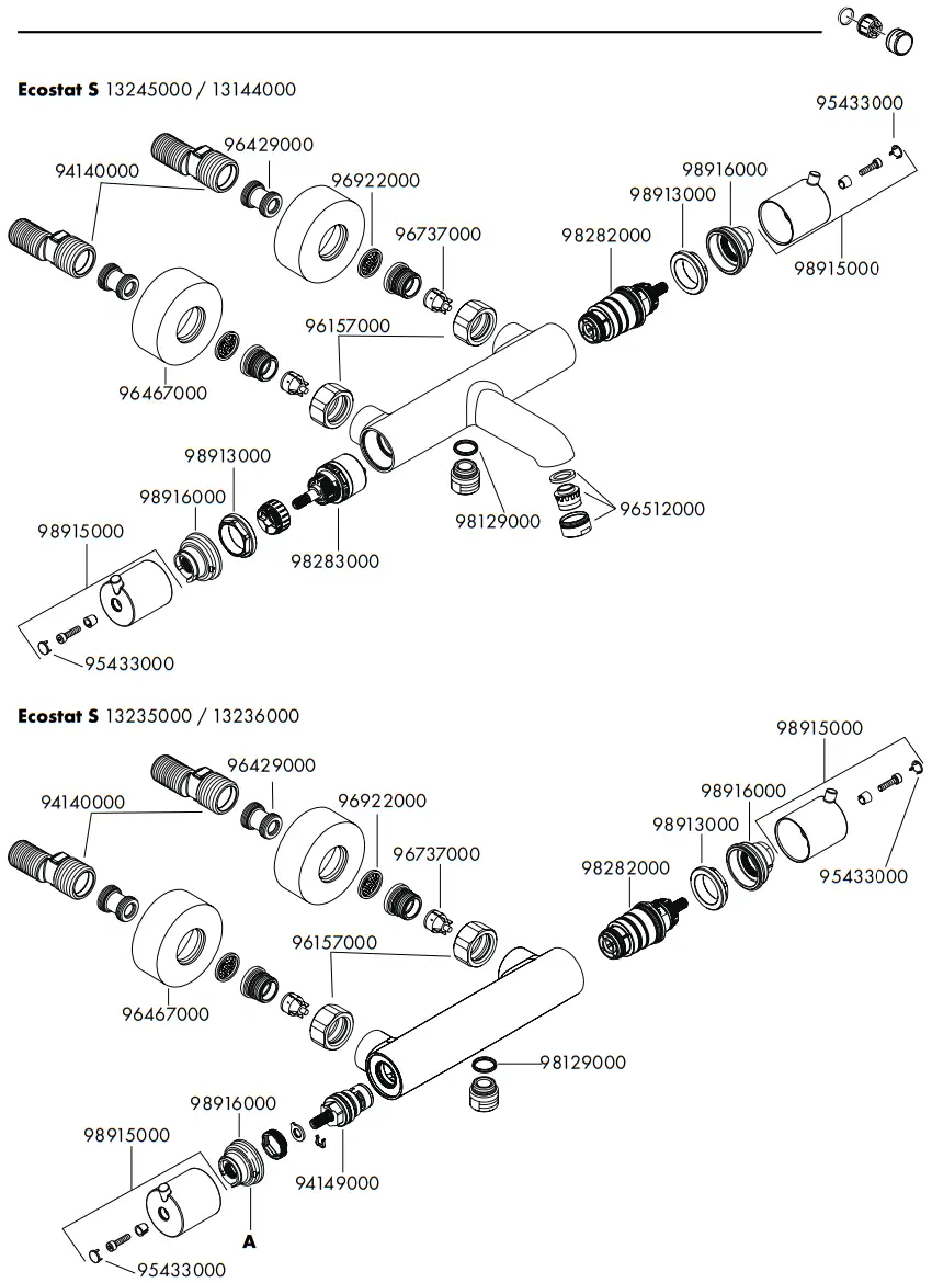 Hansgrohe 13125000 Ecostat E Wall Mounted Shower Thermostat - Assembly 11