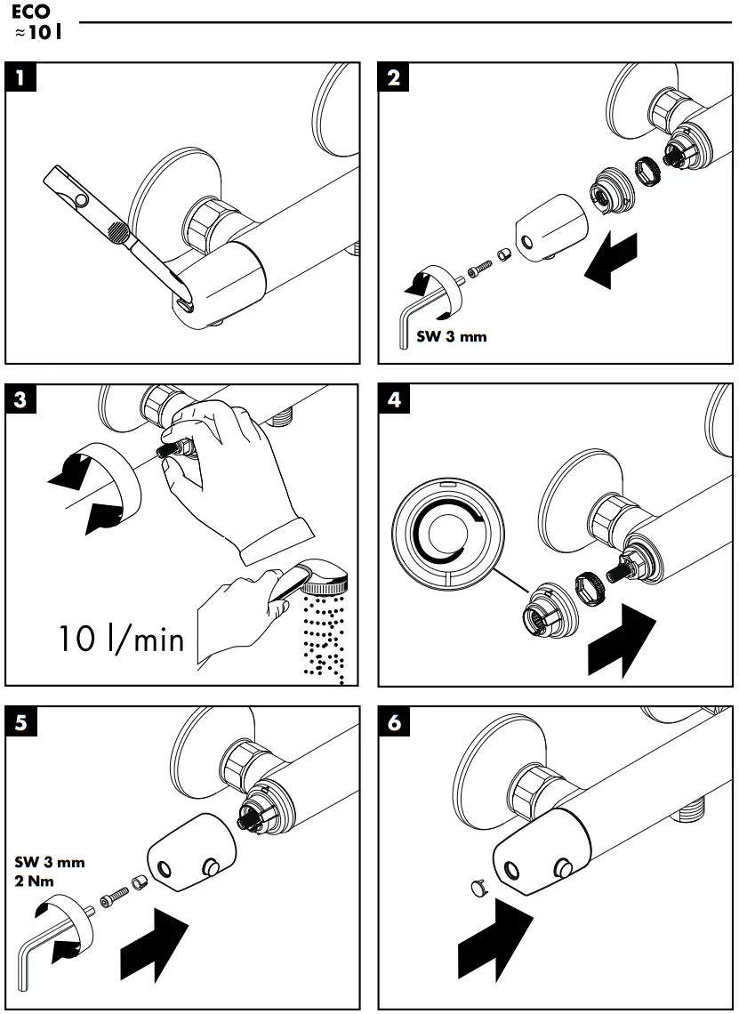 Hansgrohe 13125000 Ecostat E Wall Mounted Shower Thermostat - Assembly 4