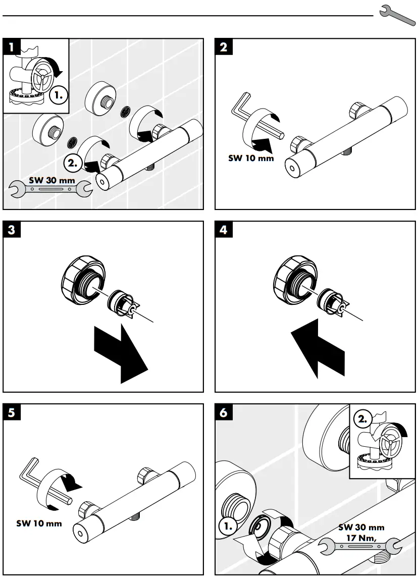 Hansgrohe 13125000 Ecostat E Wall Mounted Shower Thermostat - Assembly 5