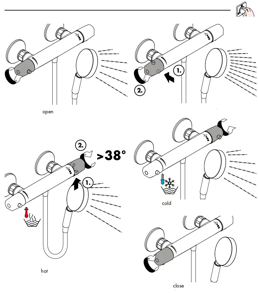 Hansgrohe 13125000 Ecostat E Wall Mounted Shower Thermostat - Assembly 7
