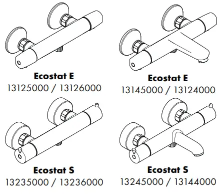 Hansgrohe 13125000 Ecostat E Wall Mounted Shower Thermostat