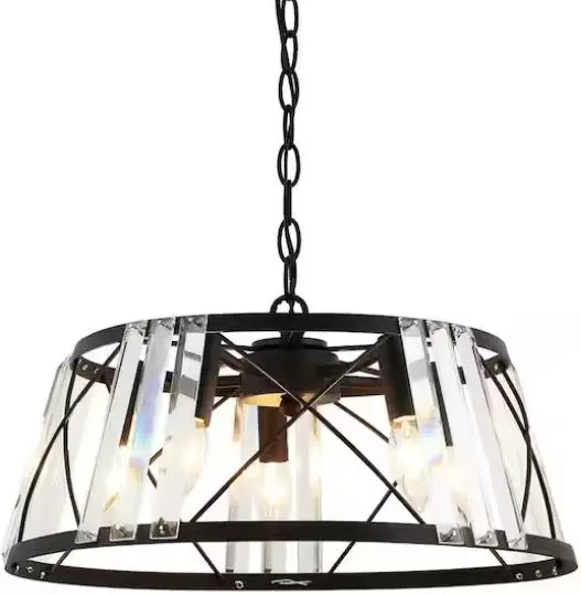 Flint-Garden-HLH-27138-5-Modern-5-Light-Black-Metal-and-Crystal-Drum-Chandelier-PRO