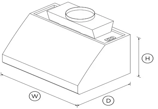 FISHER PAYKEL HCB36 12 N Wall Range Hood 36 Inch - DIMENSIONS