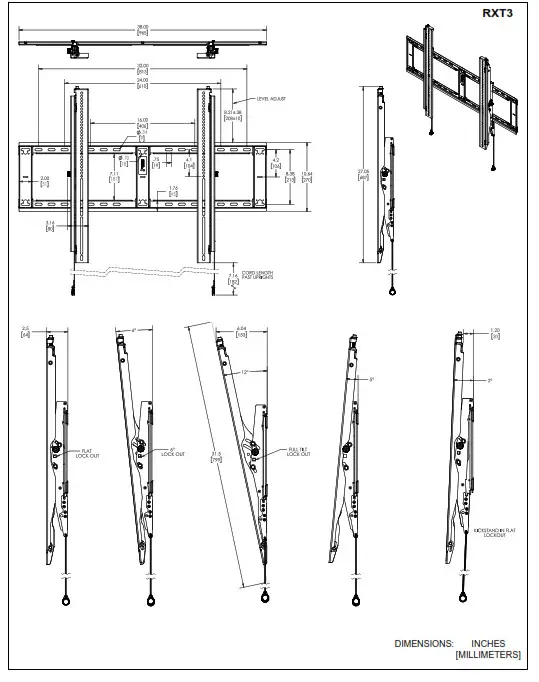 CHIEF RXF3, RXT3 FIT Extra Large Flat Panel Mounts - fig 1
