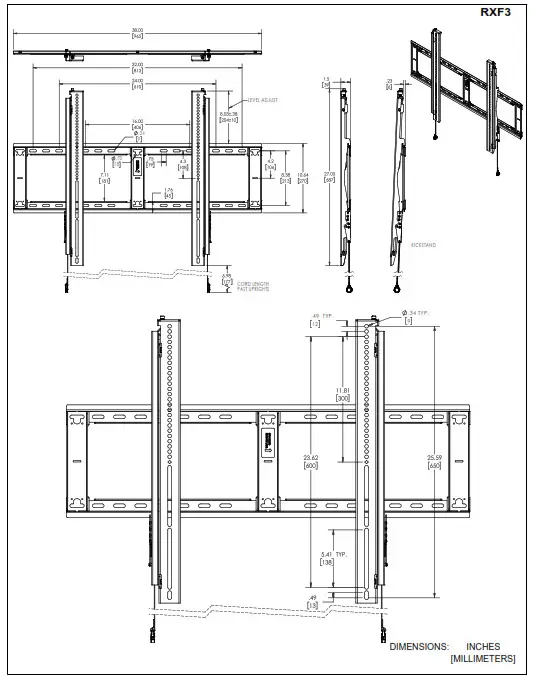 CHIEF RXF3, RXT3 FIT Extra Large Flat Panel Mounts - fig