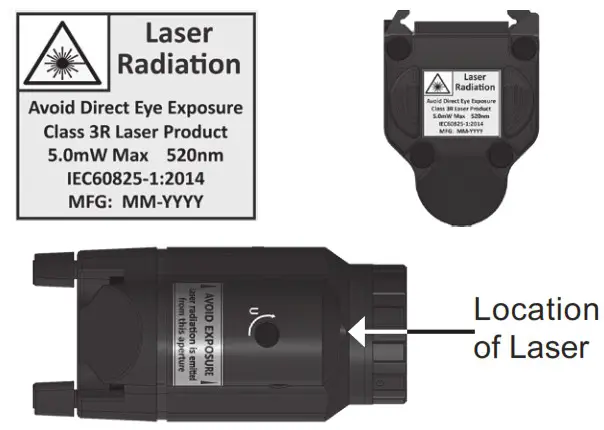 NIGHTSTICK TCM 10 GL Compact Weaponlight with Green - LASER RADIATION