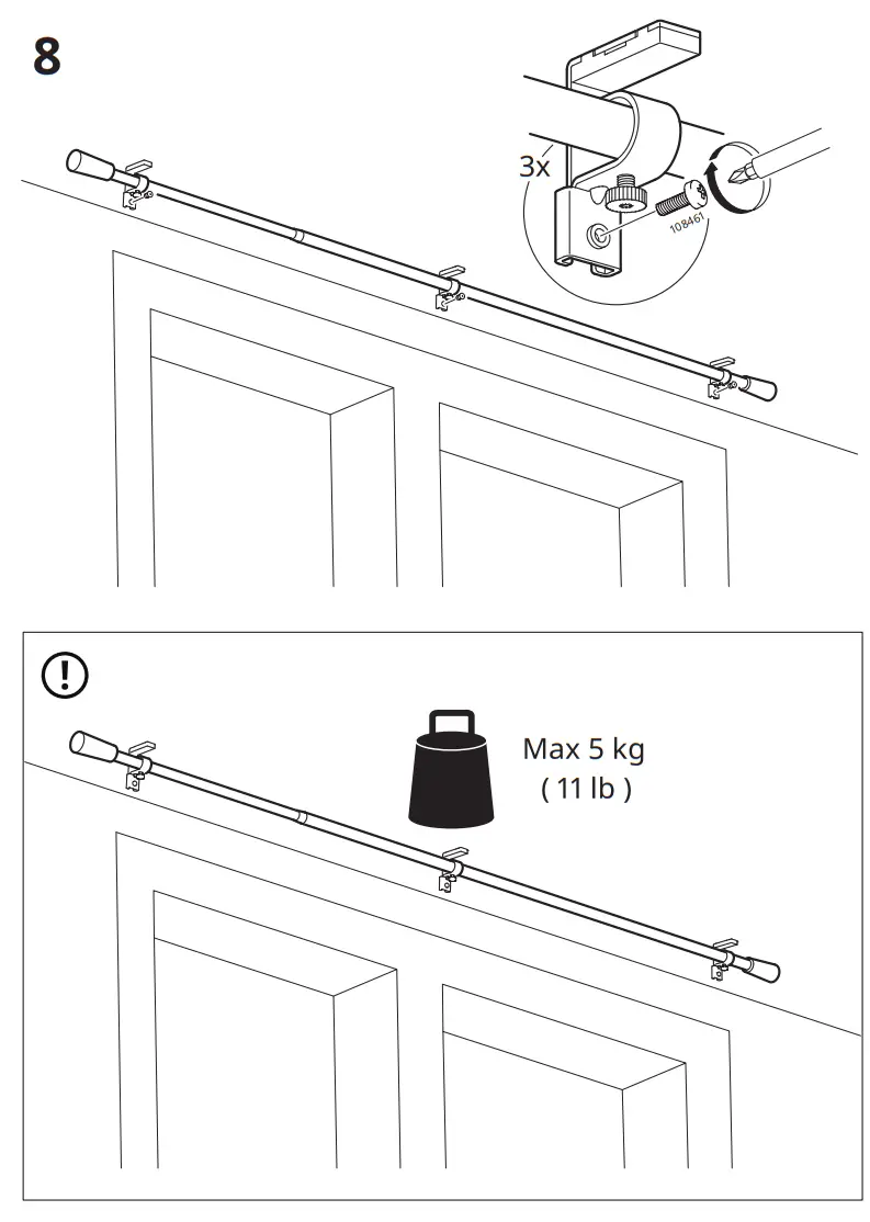 IKEA KÄGELKAKTUS Double Curtain Rod Set - Fig12
