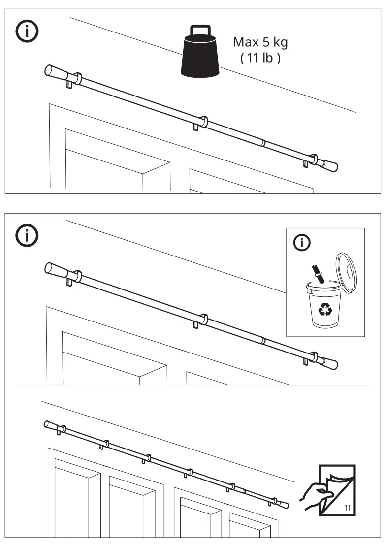IKEA KÄGELKAKTUS Double Curtain Rod Set - Fig6