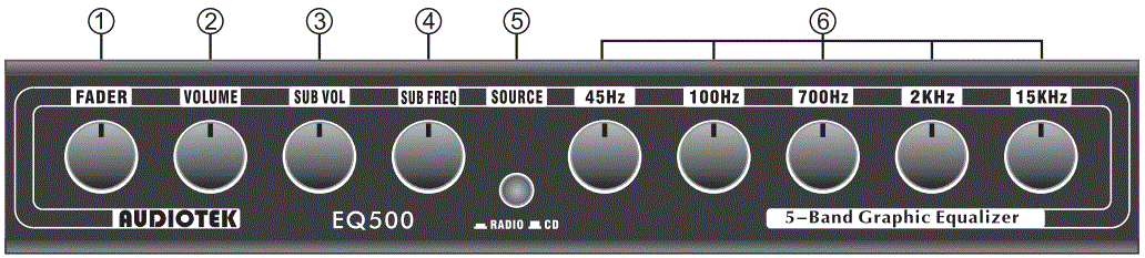 AUDIOTEK-EQ500-7-Band-Graphic-Equalizer-with-Subwoofer-Output-and-CD-Radio-Selector-Switch-fig-2