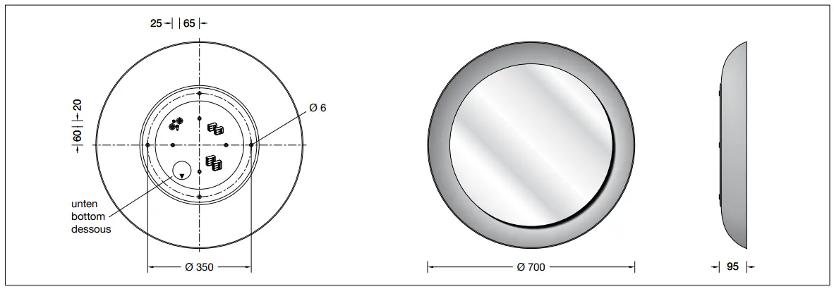 BEGA 51 222 6 Illuminated Mirror for Indoor Use - fig