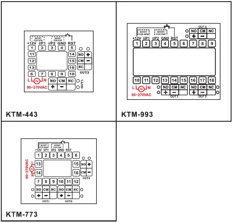 i-therm KTM-443 Digital Preset Timer User Manual - TERMINAL CONNECTIONS
