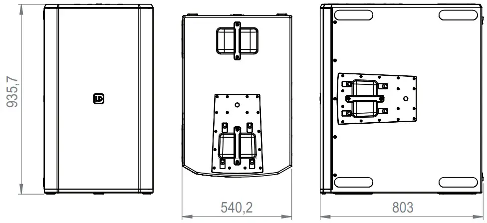 LDsystems MAILA SUB Powered Dual 15 Inch Bandpass Subwoofer - Demension