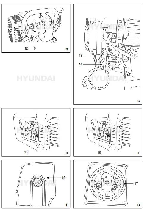 HYUNDAI 57642 Water Pump With Gasoline Engine - fig 1