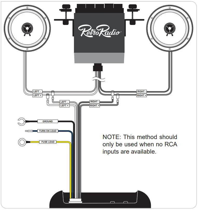 RetroSound SUB8100 Amplified Subwoofer System User Manual - Installation Without RCA Inputs