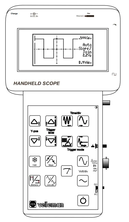 velleman H7105G Handheld LCD Oscilloscope