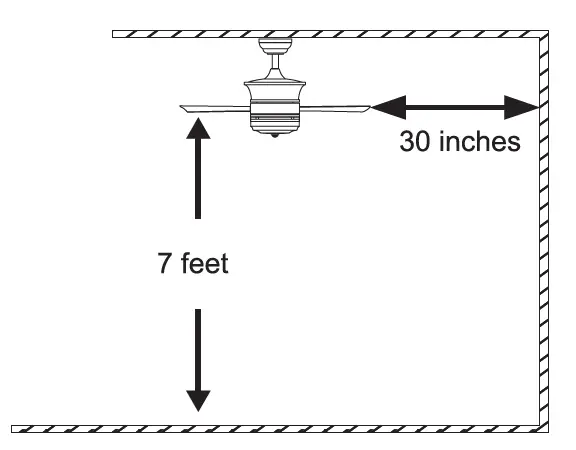 THE HOME DEPOT CFN-1506 52 Inch Modern LED Indoor Black Semi Flush Mount Ceiling Fan 5