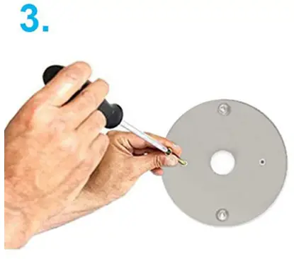 JimsMaison JMDTBM01CH Round Framed Swing Arm Wall Mounted LED Bathroom Vanity Mirror - Base Panel