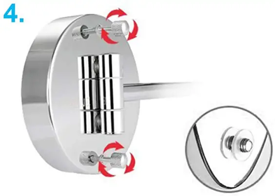 JimsMaison JMDTBM01CH Round Framed Swing Arm Wall Mounted LED Bathroom Vanity Mirror - Mirror Structure