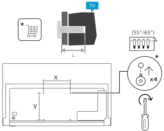 PHILIPS OLED708, OLED718 Series 4K Ambilight - Mounting 1