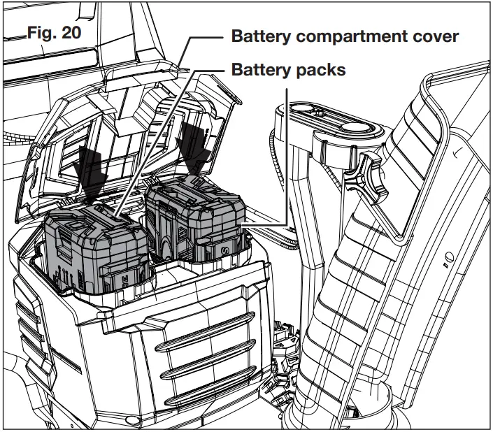 SNOW JOE iON100V-24SB Cordless Snow Blower - Battery compartment cover
