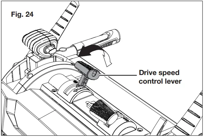 SNOW JOE iON100V-24SB Cordless Snow Blower - Drive speed control lever