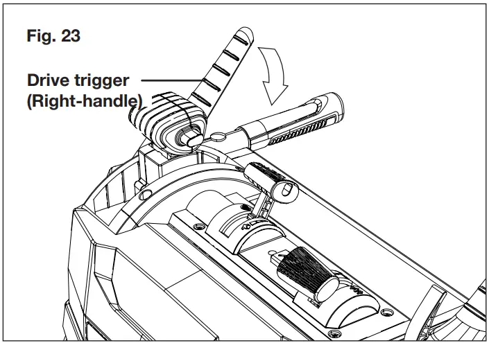 SNOW JOE iON100V-24SB Cordless Snow Blower - Drive trigger 2