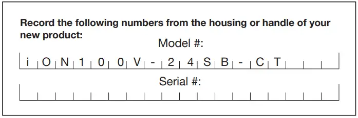 SNOW JOE iON100V-24SB Cordless Snow Blower - Serial Numbers